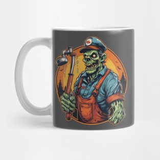 Zombie plumber handyman Halloween gift for him Mug